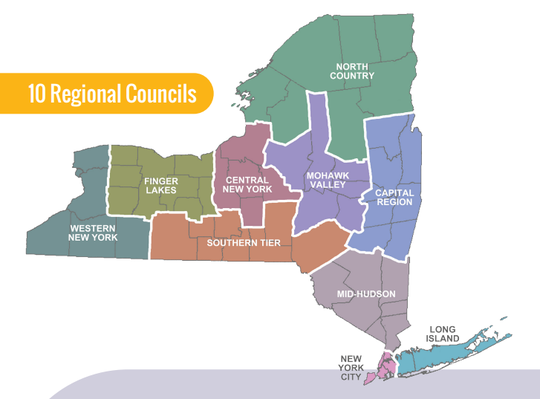 regional map of NY