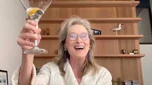 Meryl Streep Drinking on zoom